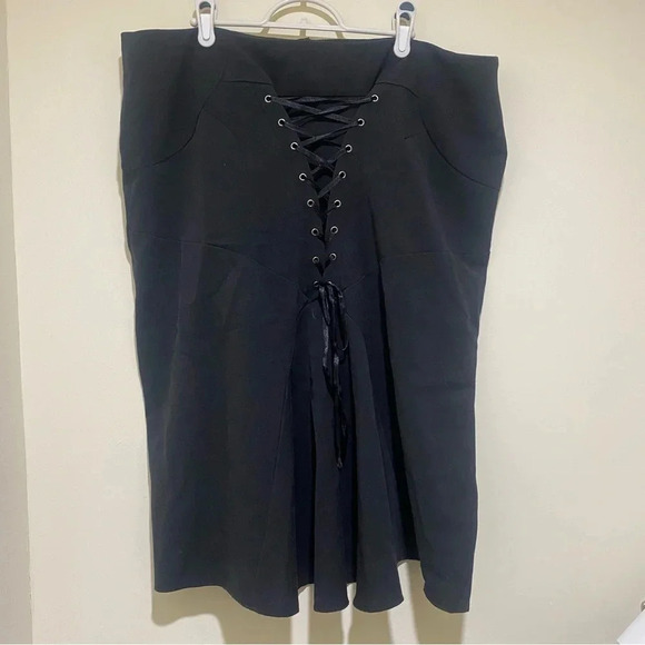 Women’s MXM brand Black Corset Mediaeval Goth Fairycore Black Midi Skirt size 18 - Picture 14 of 15